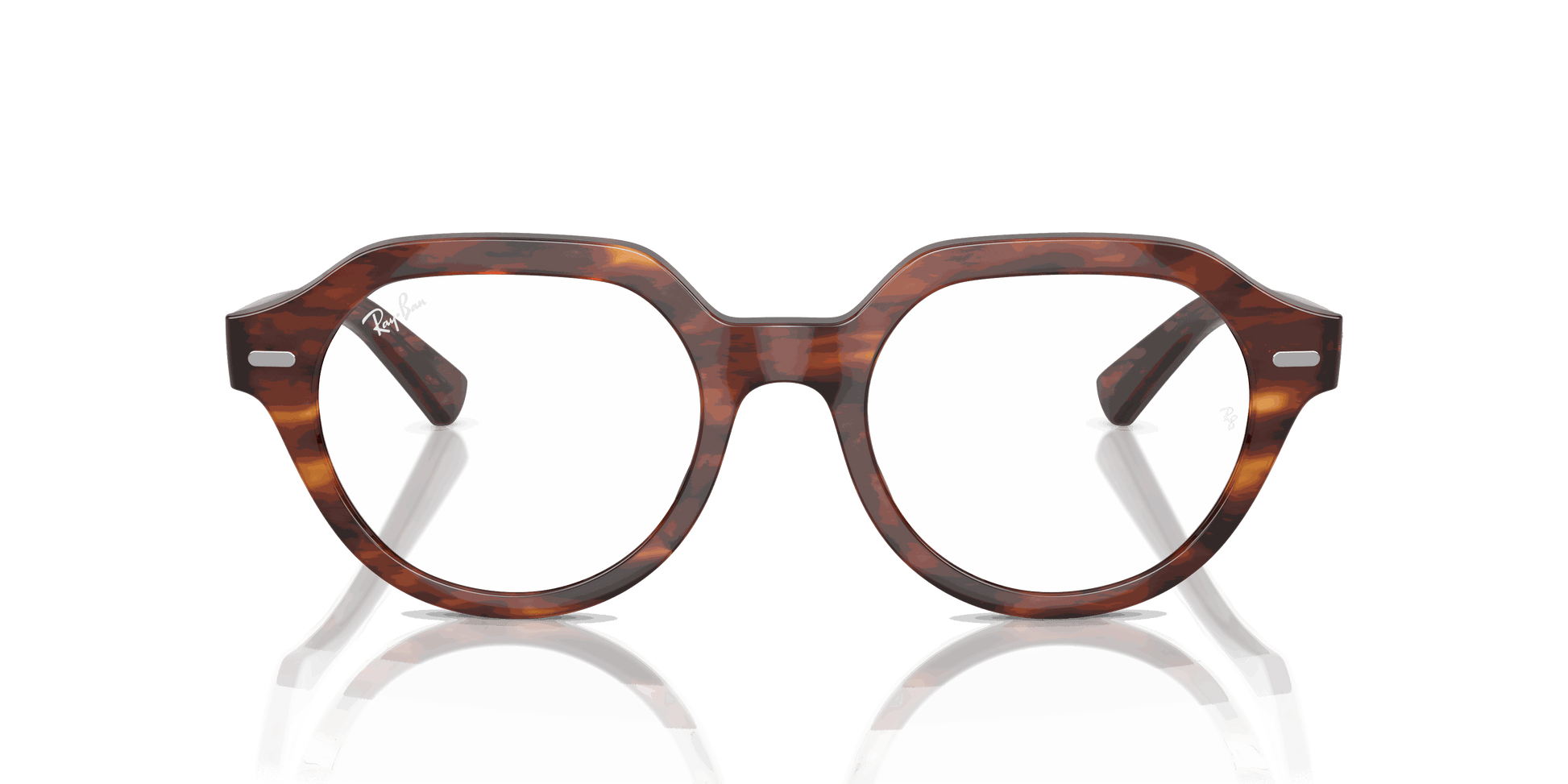 [Clear Lenses, Polished Striped Havana Frame]
