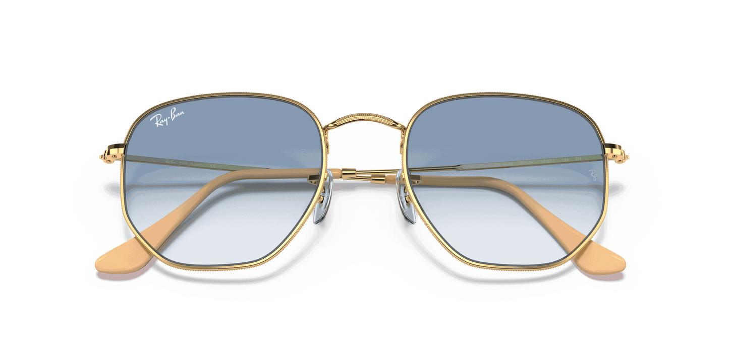[Light Blue Gradient Lenses, Polished Arista Gold Frame]
