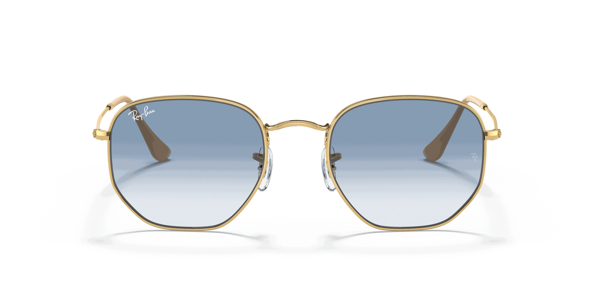 [Light Blue Gradient Lenses, Polished Arista Gold Frame]