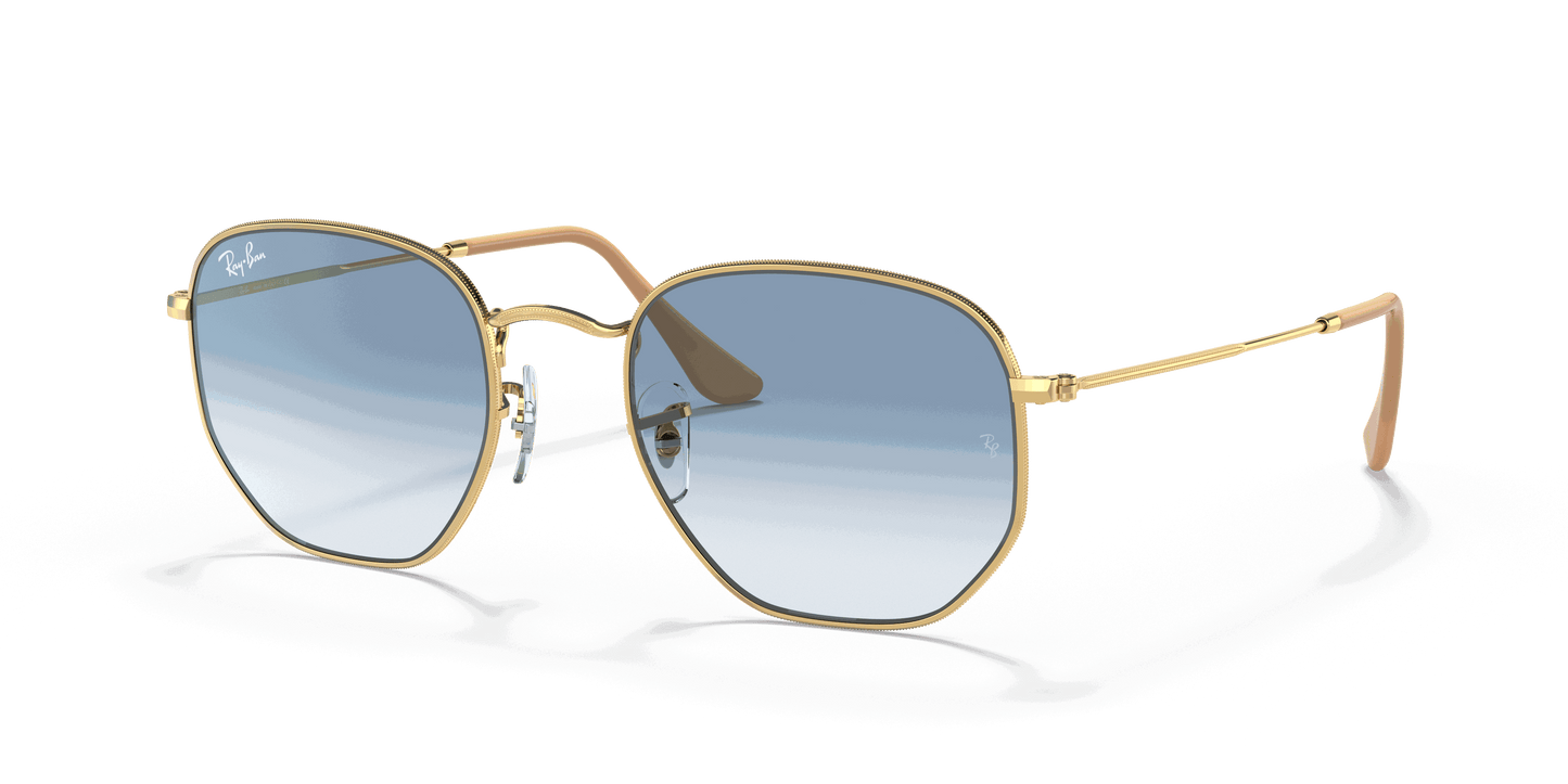 [Light Blue Gradient Lenses, Polished Arista Gold Frame]