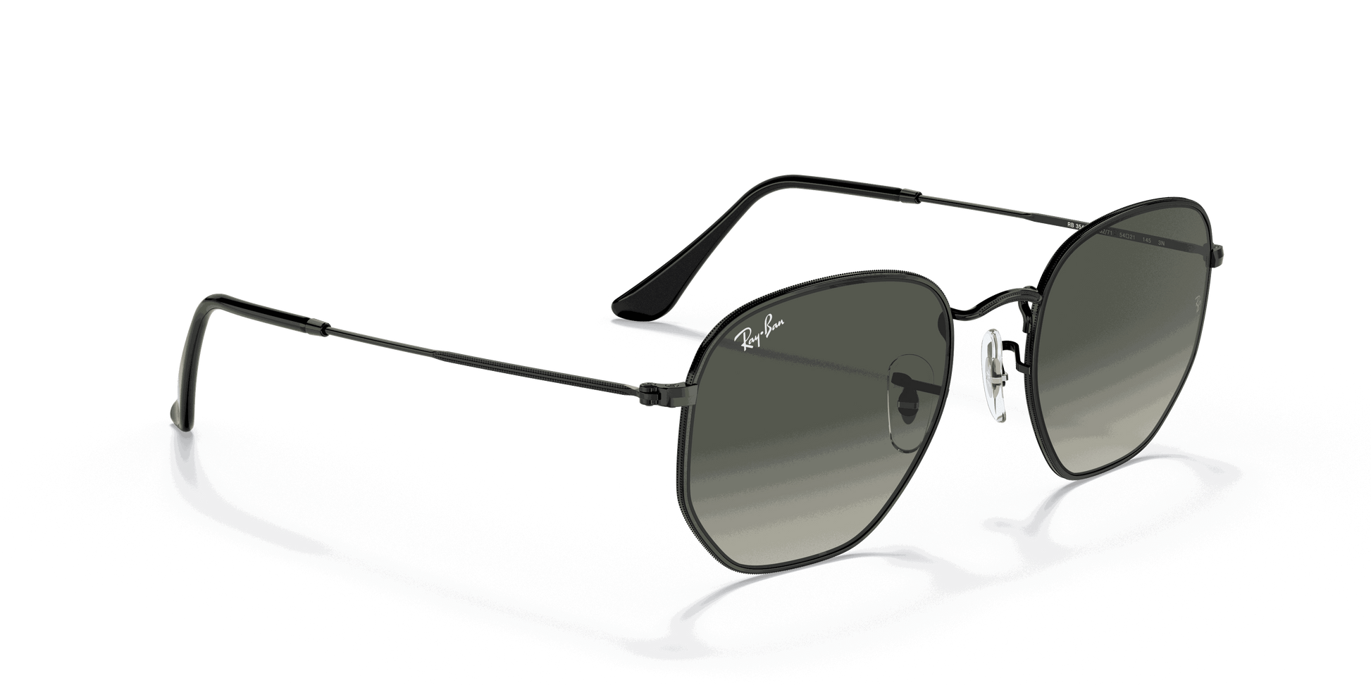 [Grey Gradient Lenses, Polished Black Frame]