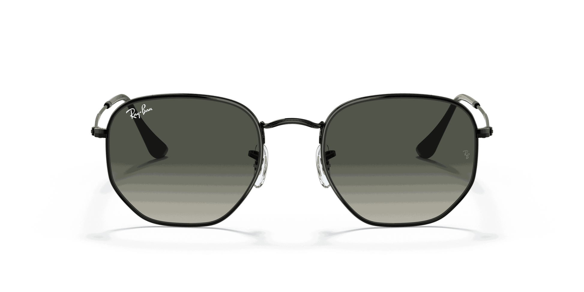 [Grey Gradient Lenses, Polished Black Frame]