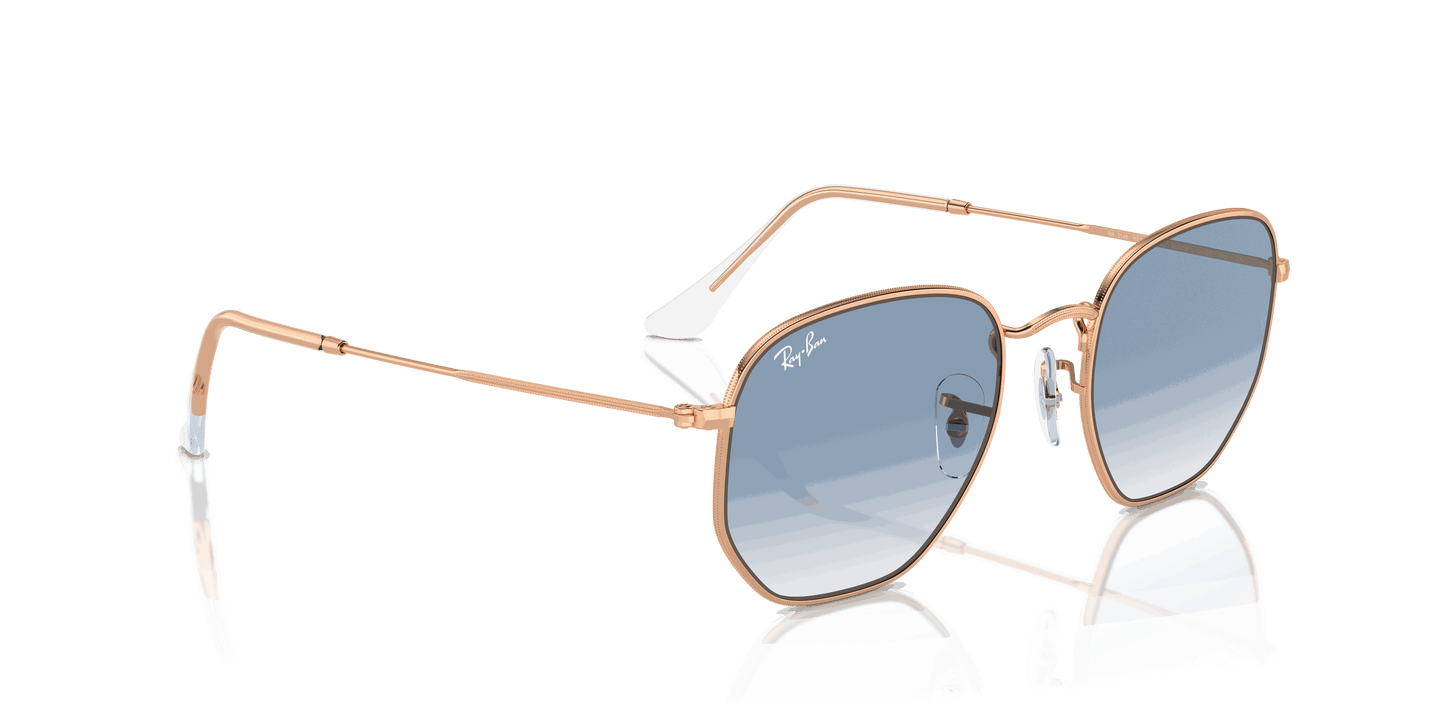 [Clear & Blue Lenses, Polished Rose Gold Frame]