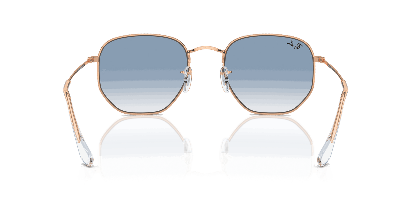 [Clear & Blue Lenses, Polished Rose Gold Frame]