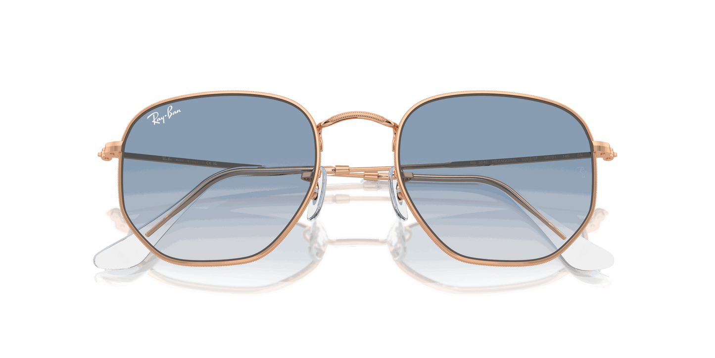 [Clear & Blue Lenses, Polished Rose Gold Frame]