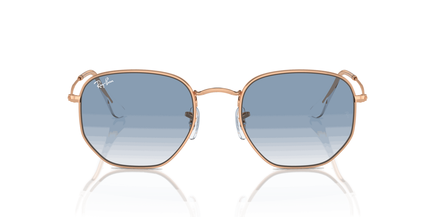 [Clear & Blue Lenses, Polished Rose Gold Frame]