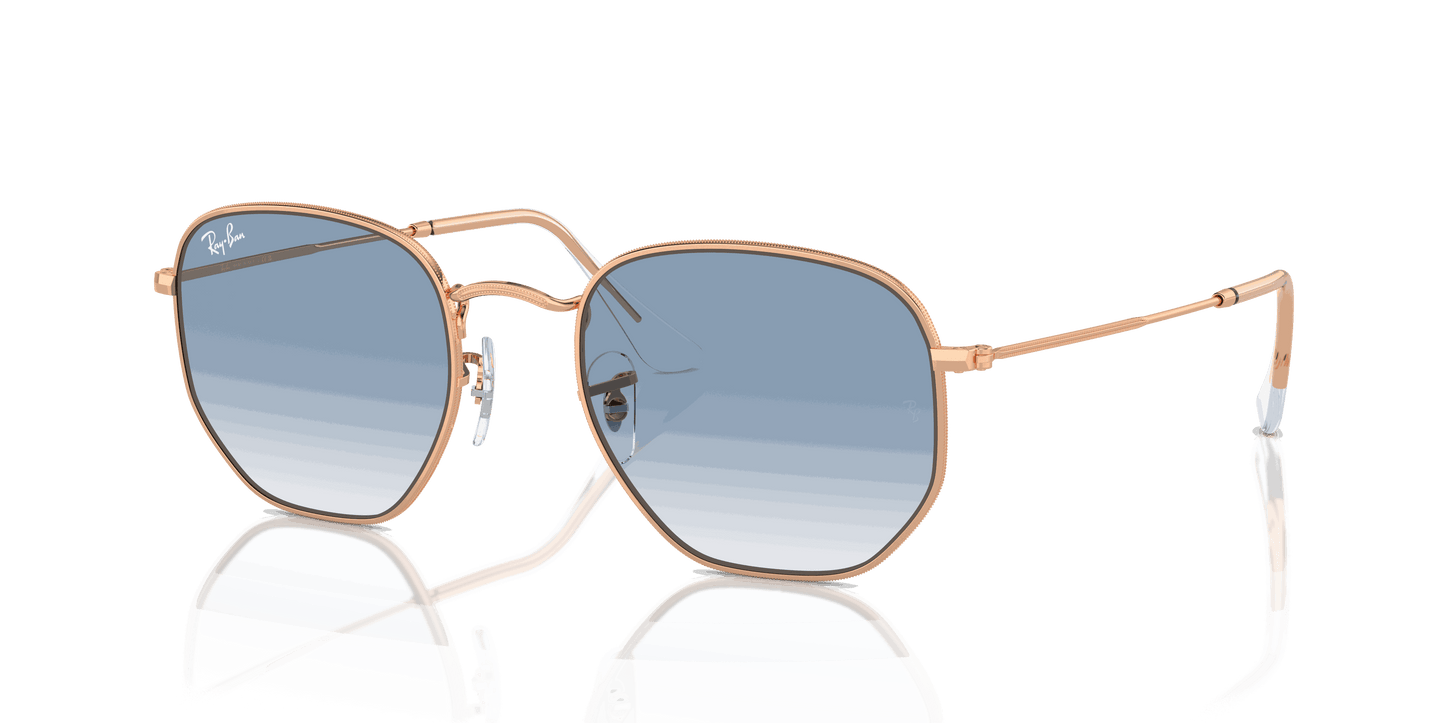 [Clear & Blue Lenses, Polished Rose Gold Frame]