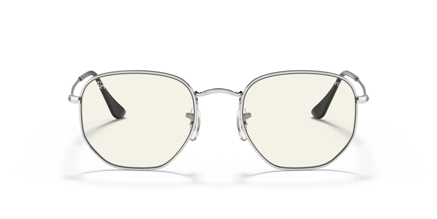 [Clear Lenses, Polished Silver Frame]