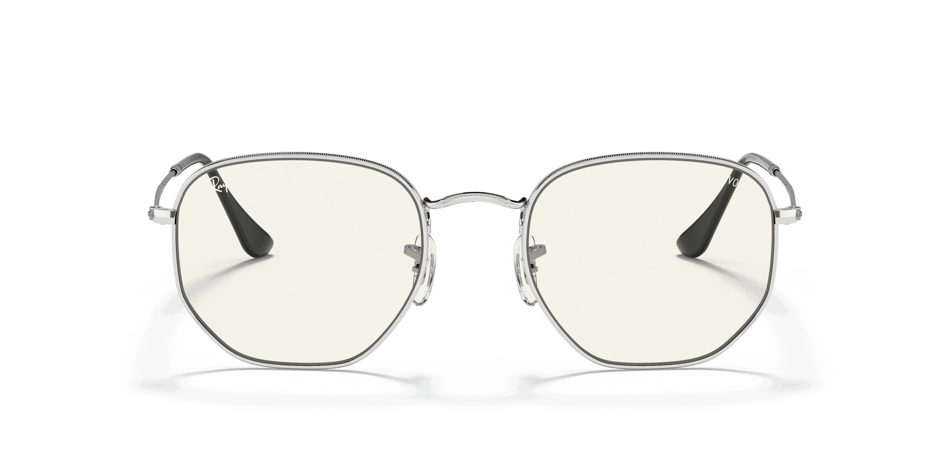 [Clear Lenses, Polished Silver Frame]
