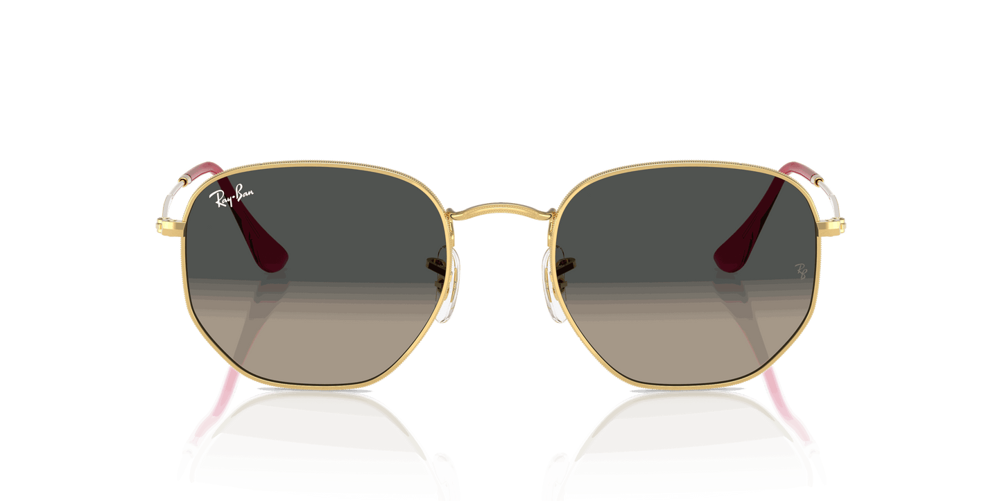 [Grey Gradient Lenses, Polished Arista Gold Frame]