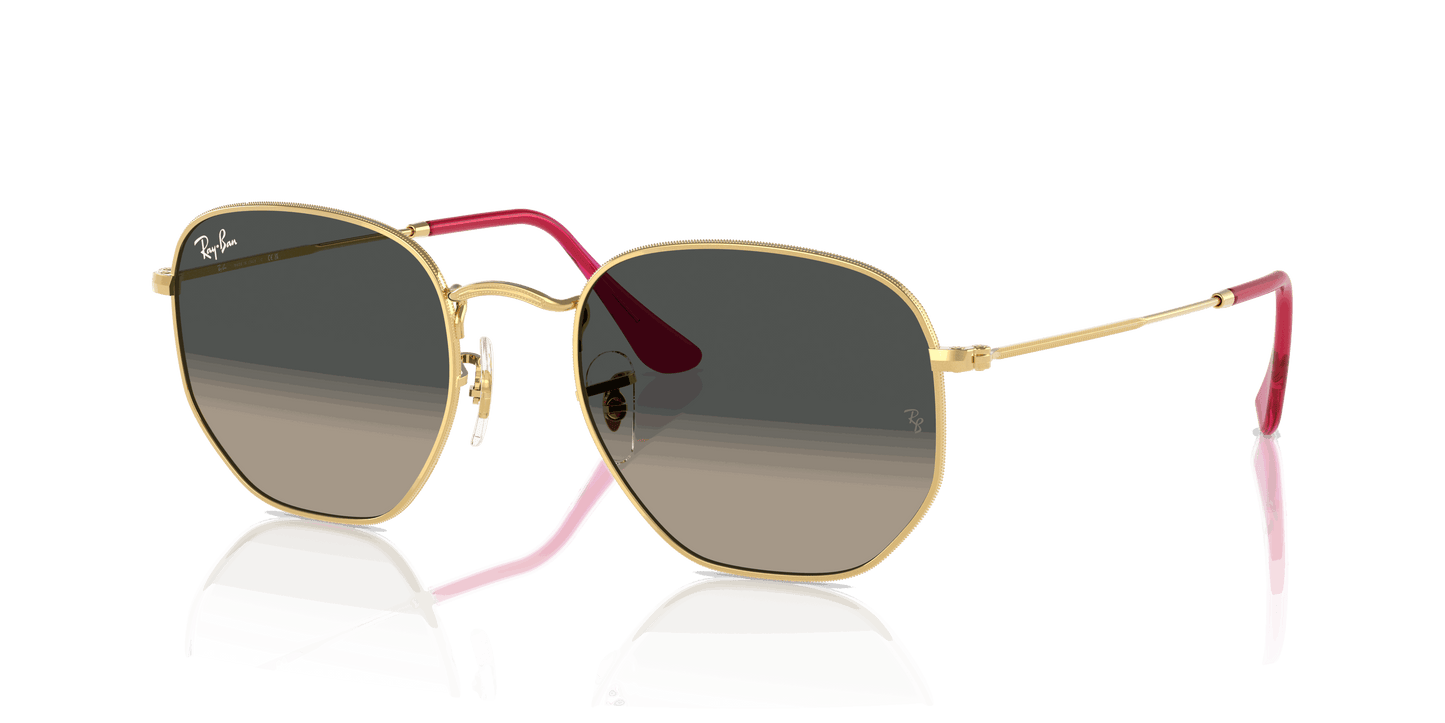 [Grey Gradient Lenses, Polished Arista Gold Frame]