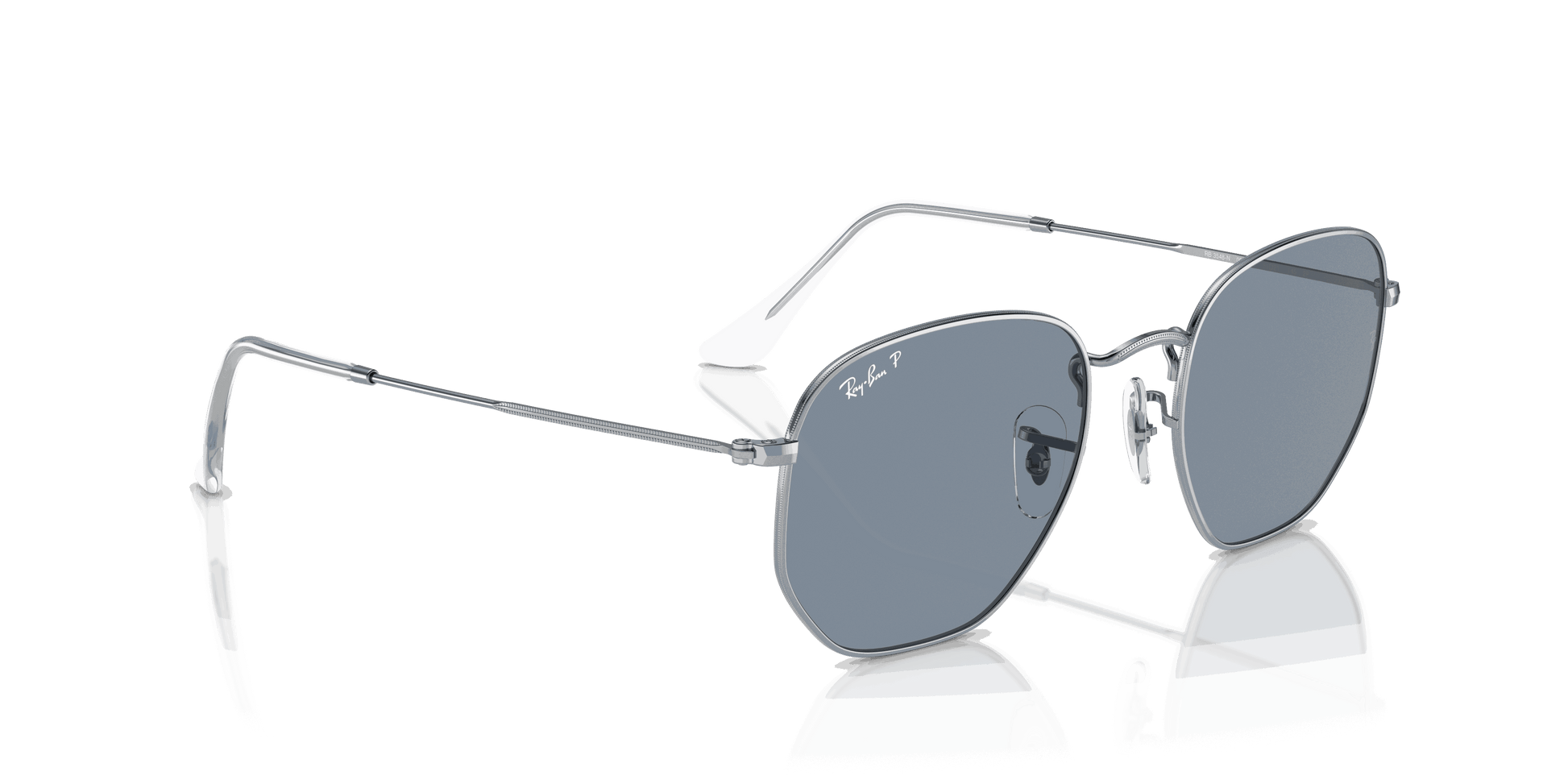 [Blue Lenses, Polished Silver Frame]