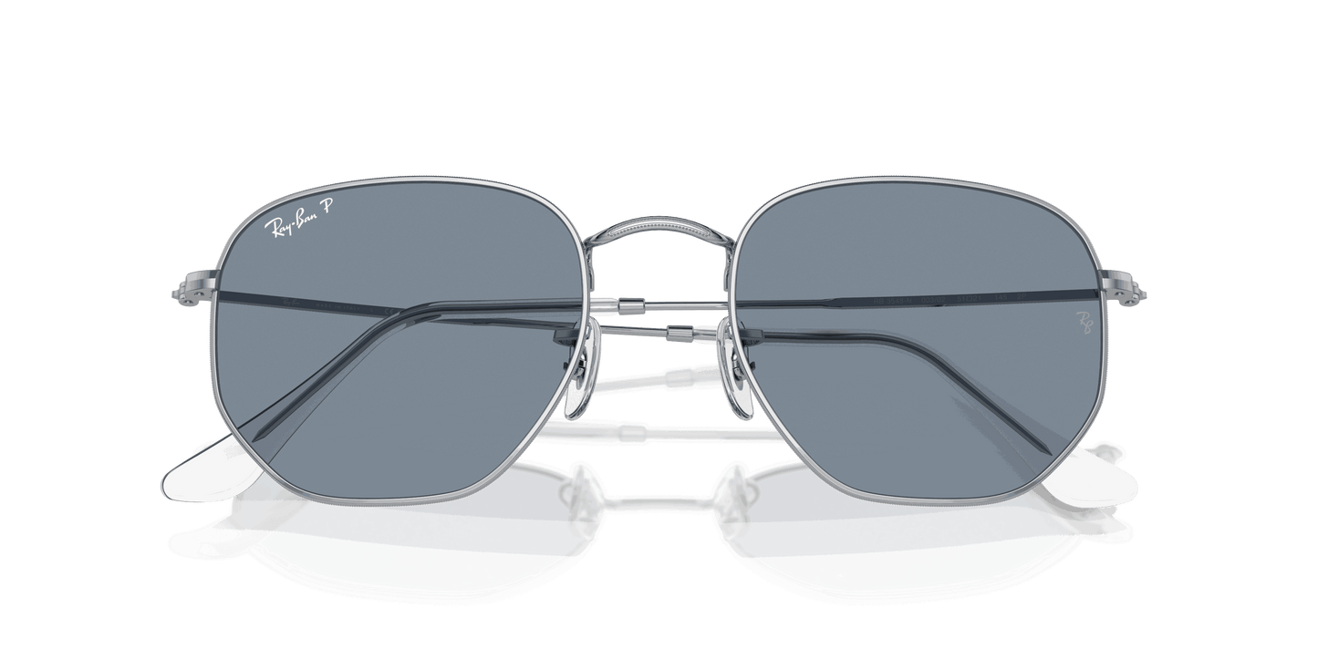 [Blue Lenses, Polished Silver Frame]