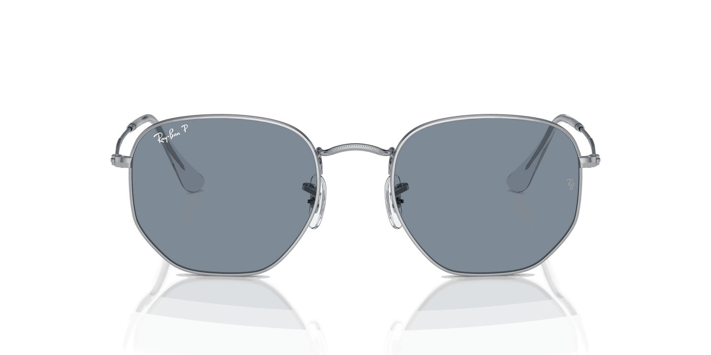 [Blue Lenses, Polished Silver Frame]
