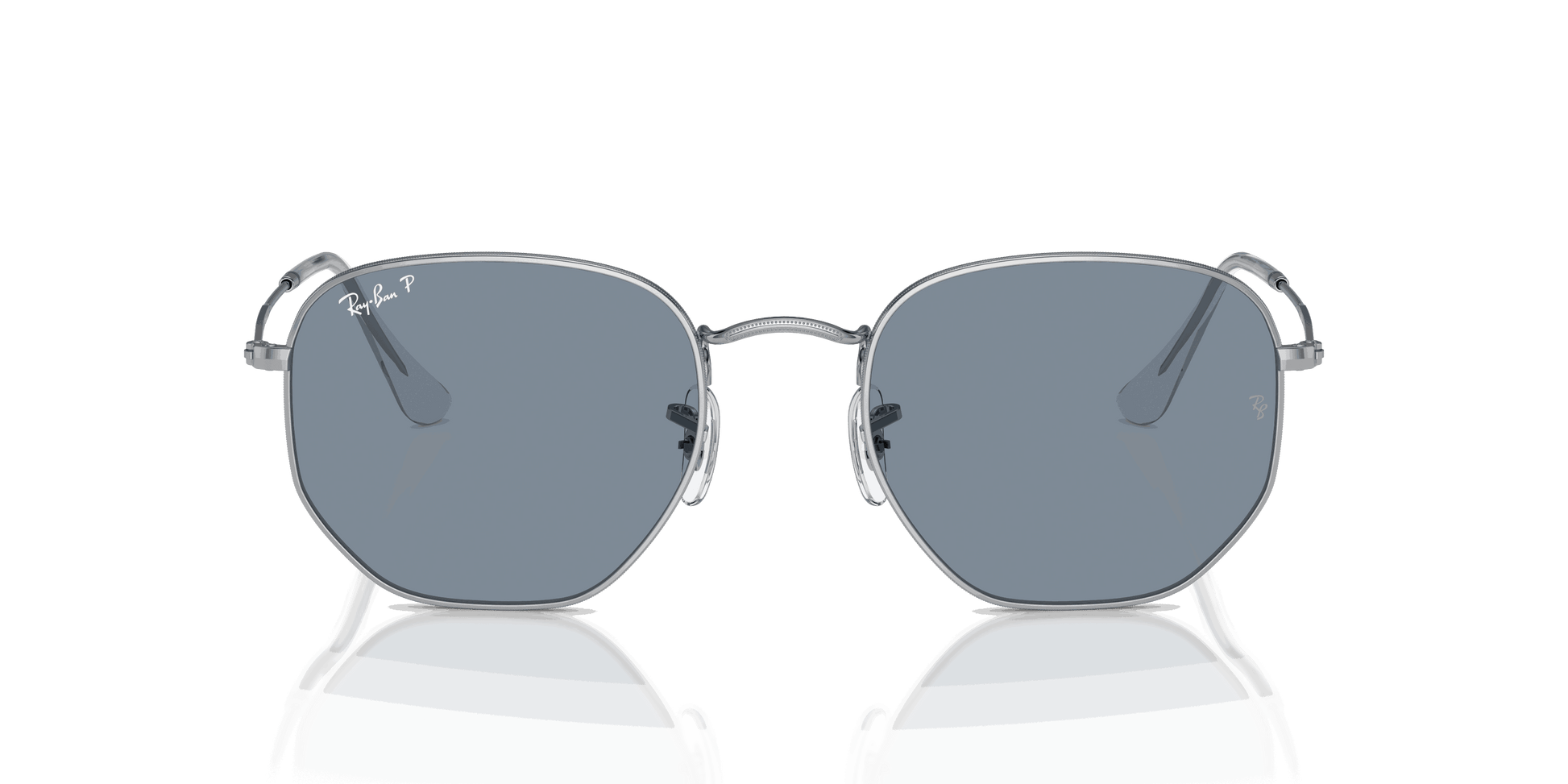 [Blue Lenses, Polished Silver Frame]