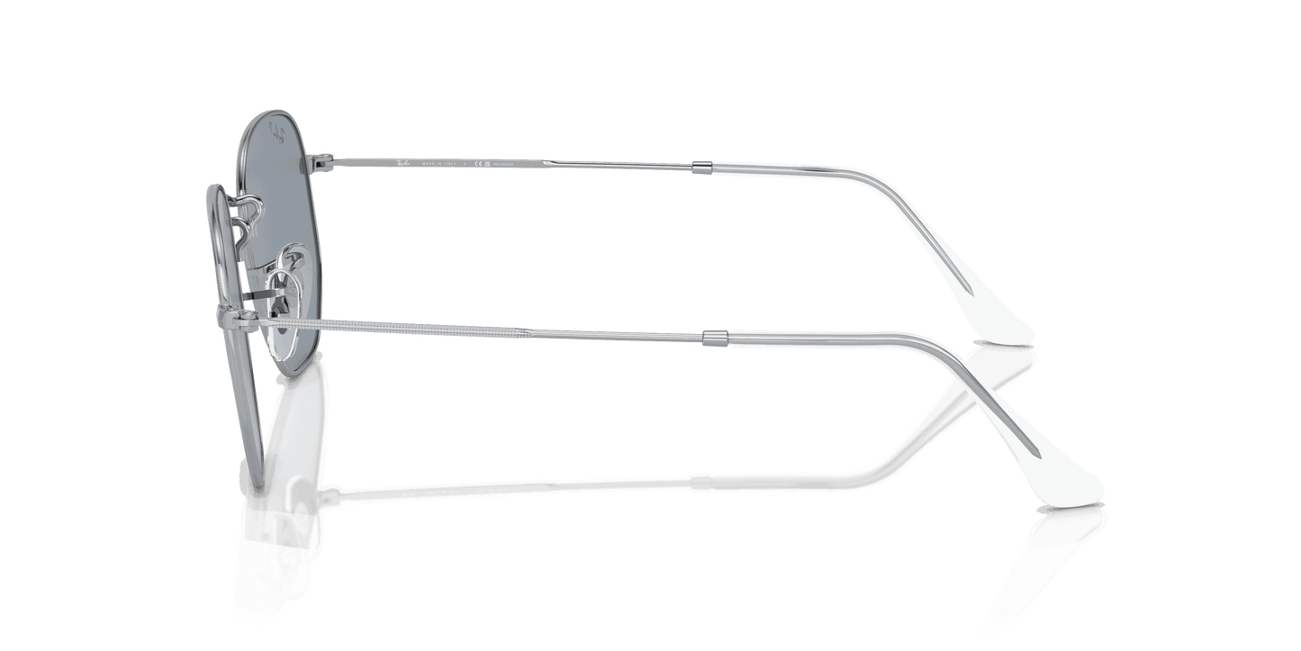 [Blue Lenses, Polished Silver Frame]