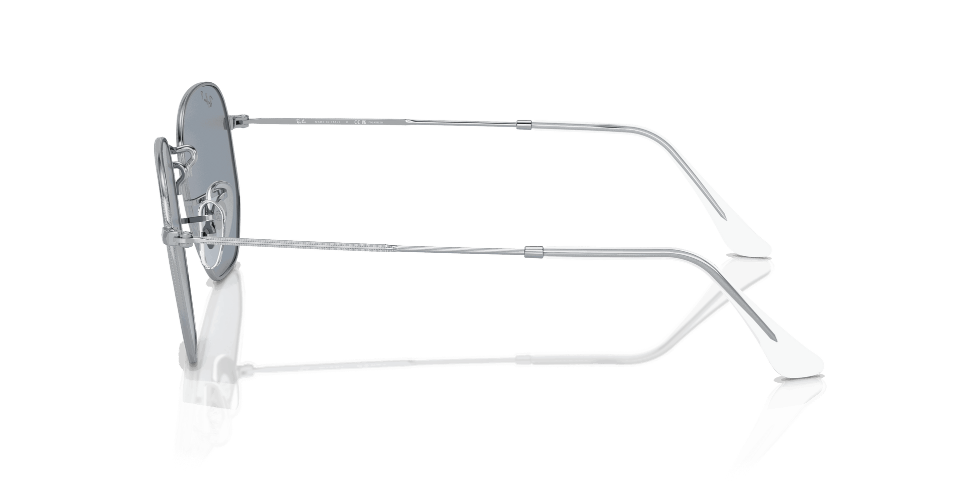 [Blue Lenses, Polished Silver Frame]