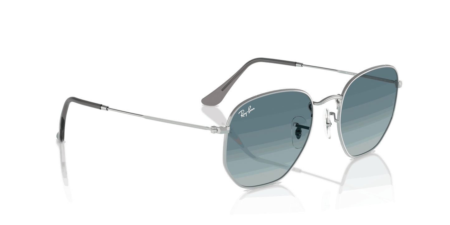 [Blue Gradient Grey Lenses, Polished Silver Frame]