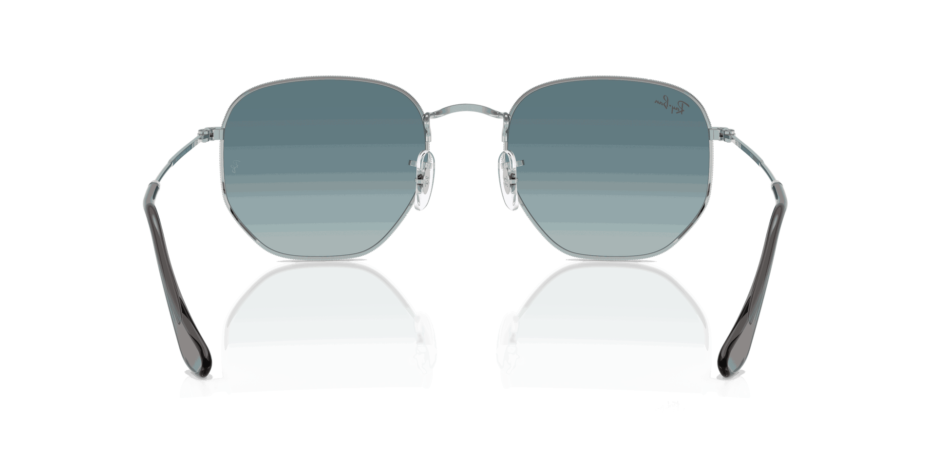 [Blue Gradient Grey Lenses, Polished Silver Frame]