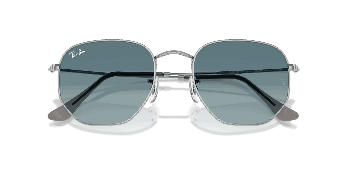 [Blue Gradient Grey Lenses, Polished Silver Frame]