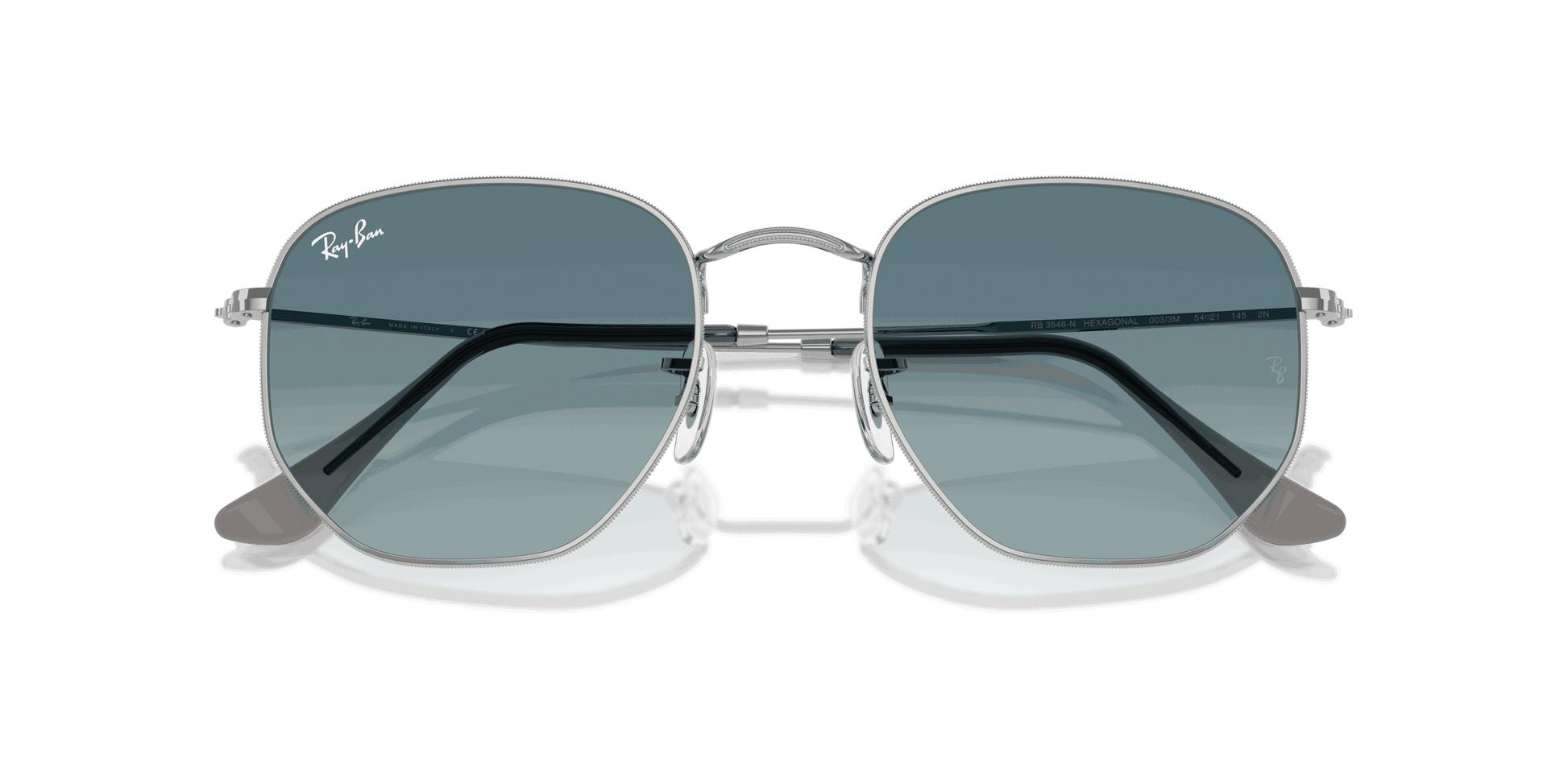 [Blue Gradient Grey Lenses, Polished Silver Frame]