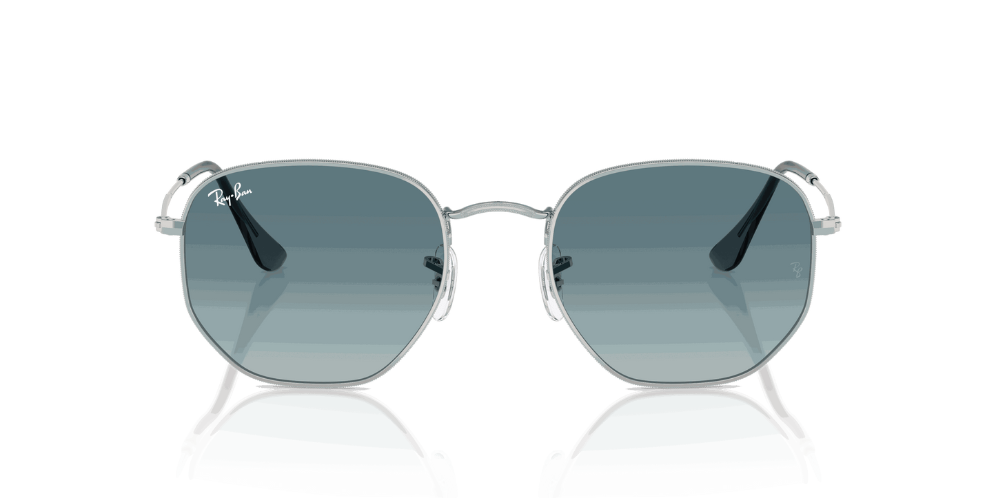 [Blue Gradient Grey Lenses, Polished Silver Frame]