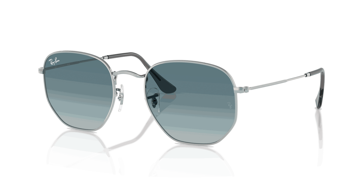 [Blue Gradient Grey Lenses, Polished Silver Frame]