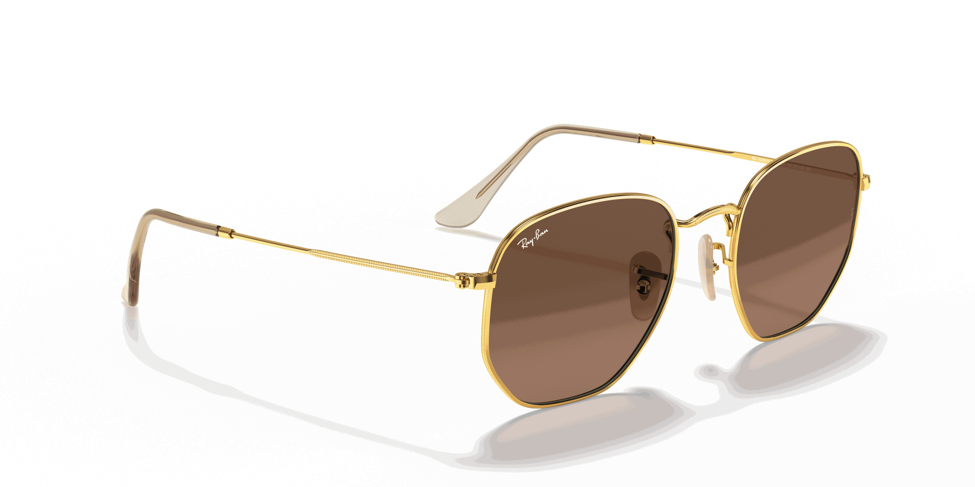 [Brown Lenses, Polished Arista Gold Frame]