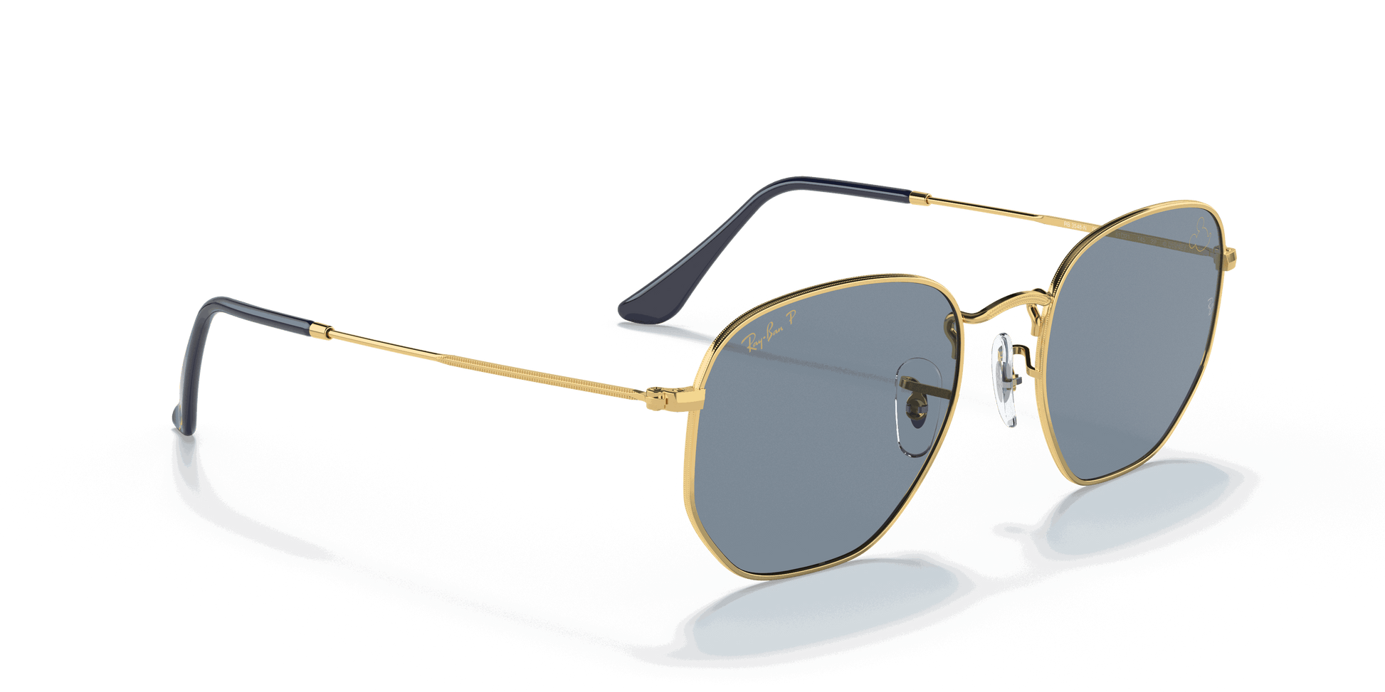 [Polarized Blue/Silver Lenses, Polished Arista Gold Frame]