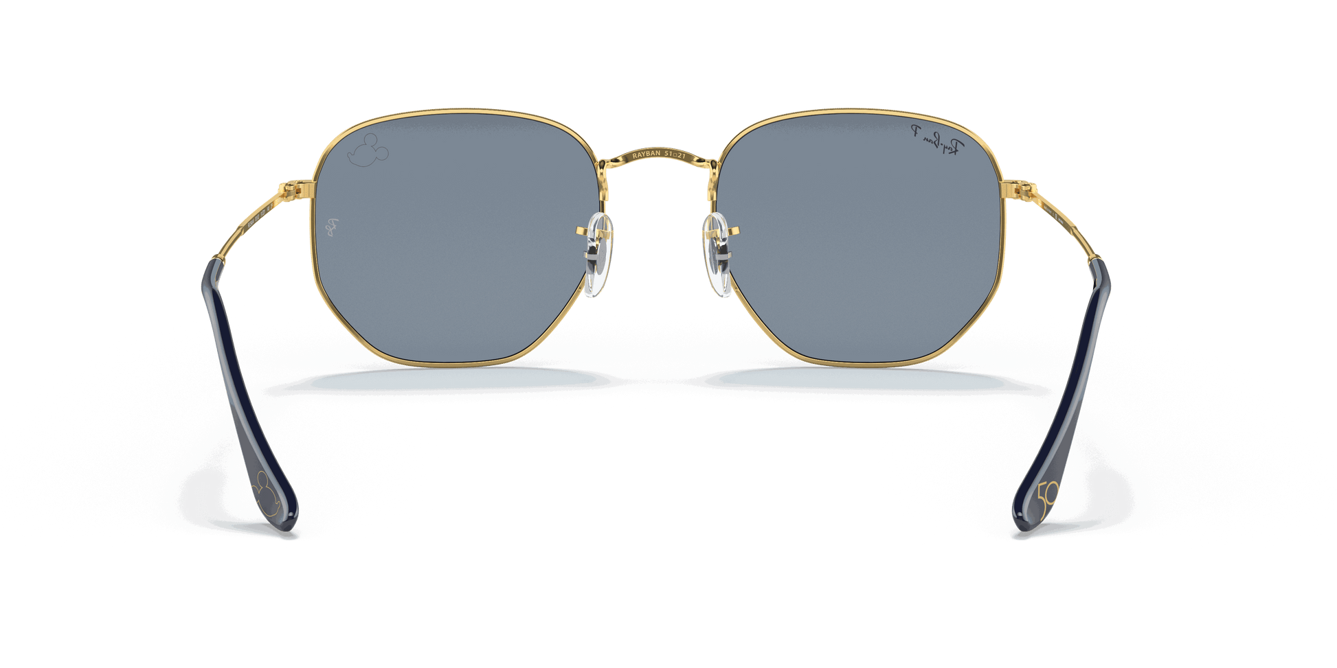 [Polarized Blue/Silver Lenses, Polished Arista Gold Frame]