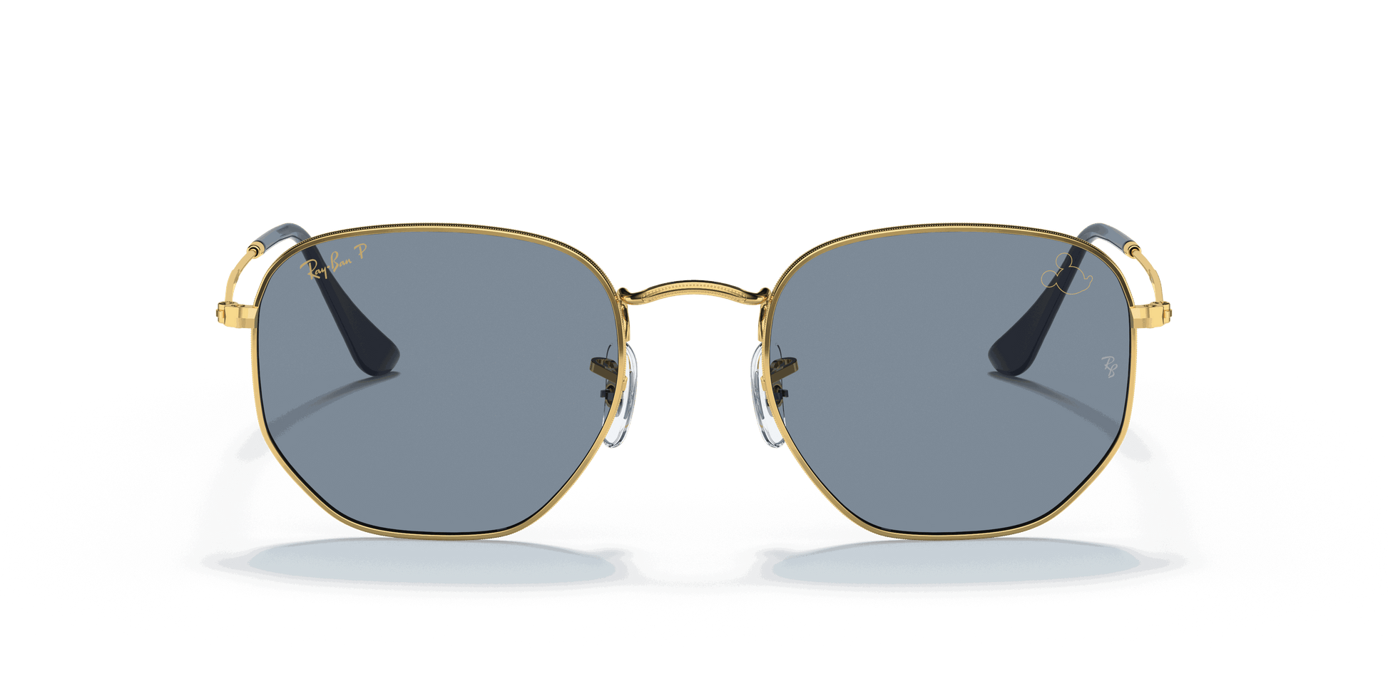 [Polarized Blue/Silver Lenses, Polished Arista Gold Frame]