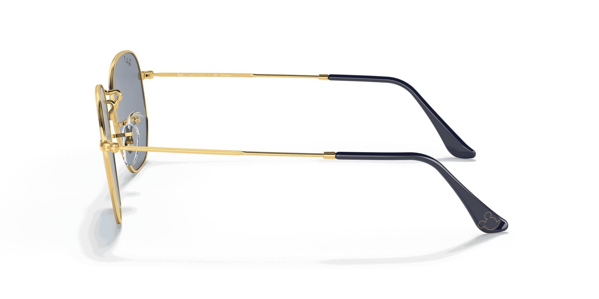 [Polarized Blue/Silver Lenses, Polished Arista Gold Frame]