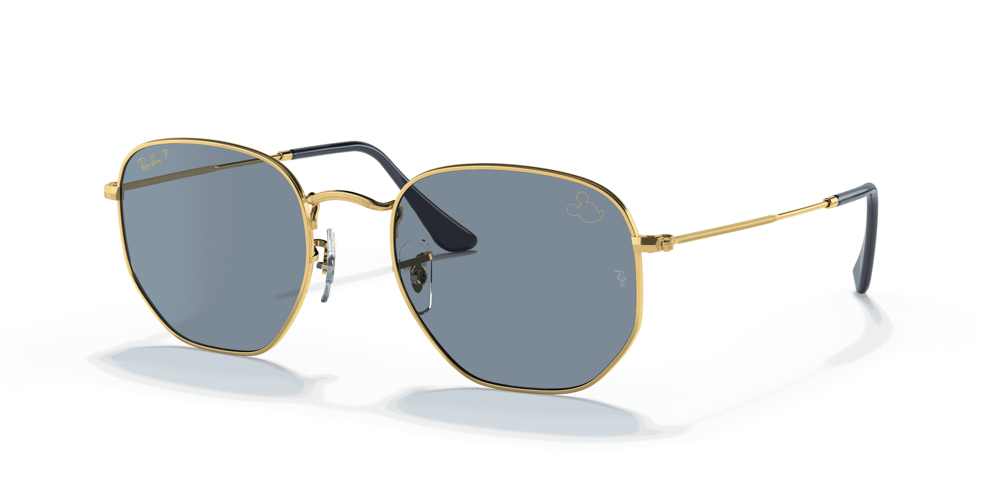 [Polarized Blue/Silver Lenses, Polished Arista Gold Frame]