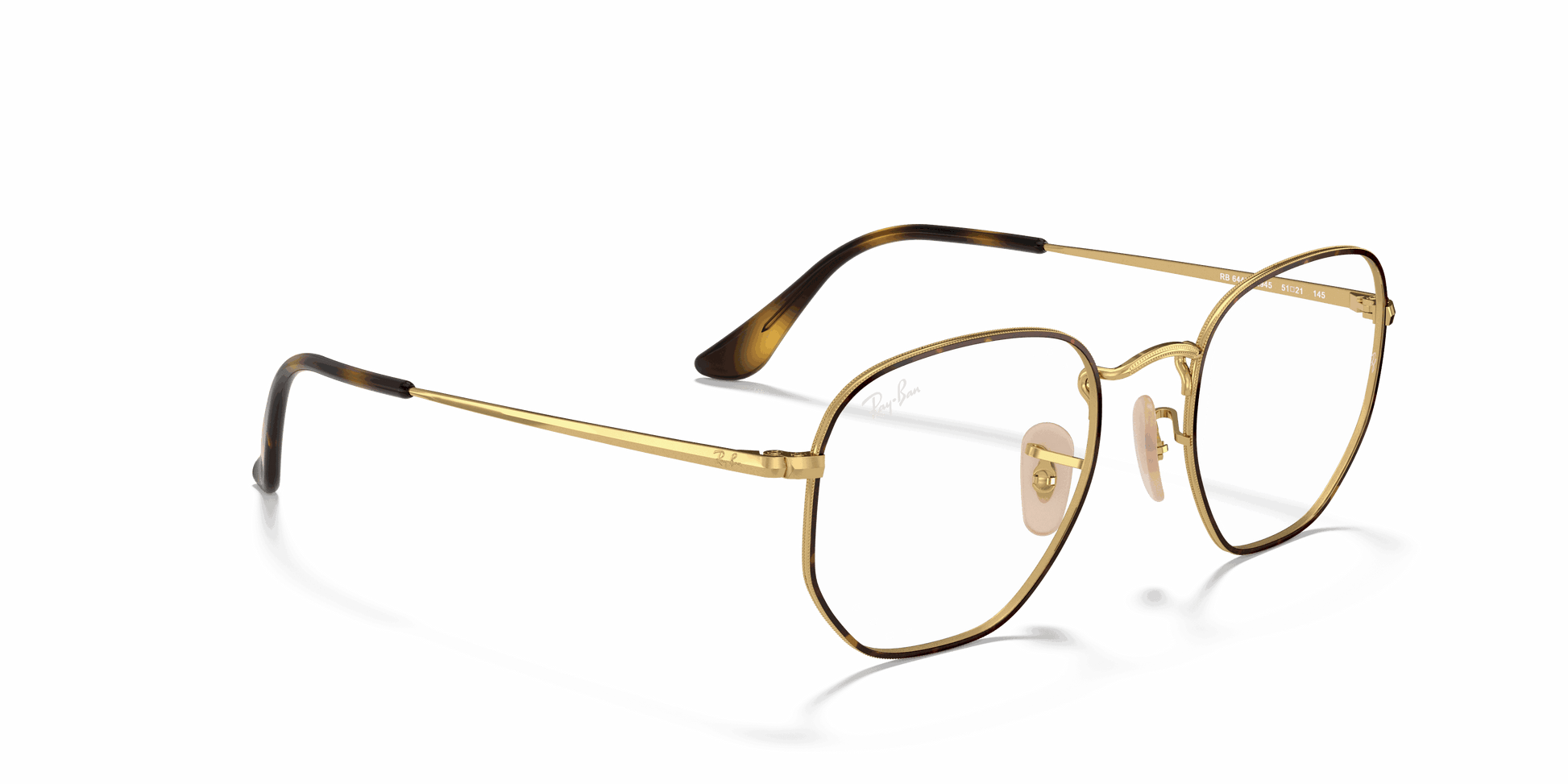[Clear Lenses, Polished Havana On Gold Frame]