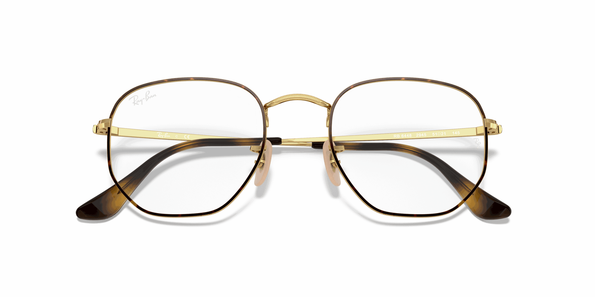 [Clear Lenses, Polished Havana On Gold Frame]