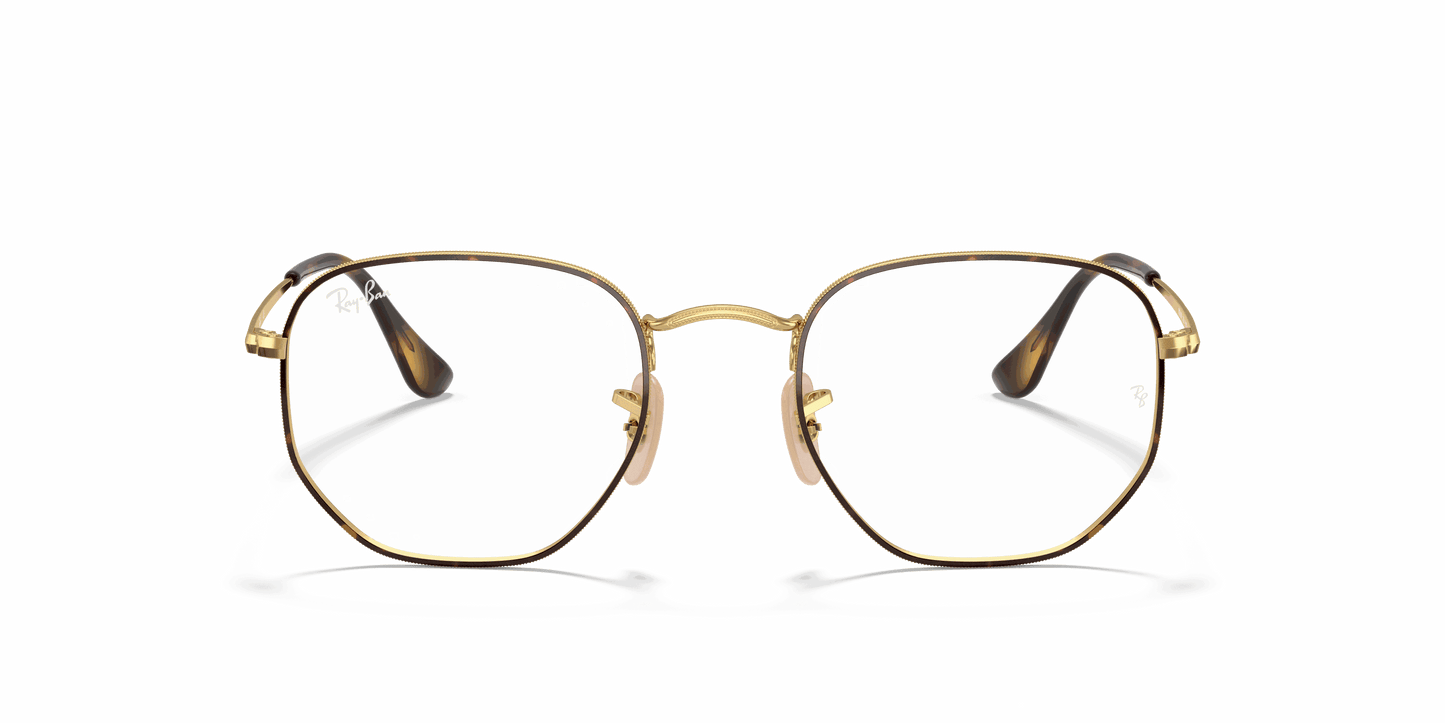 [Clear Lenses, Polished Havana On Gold Frame]
