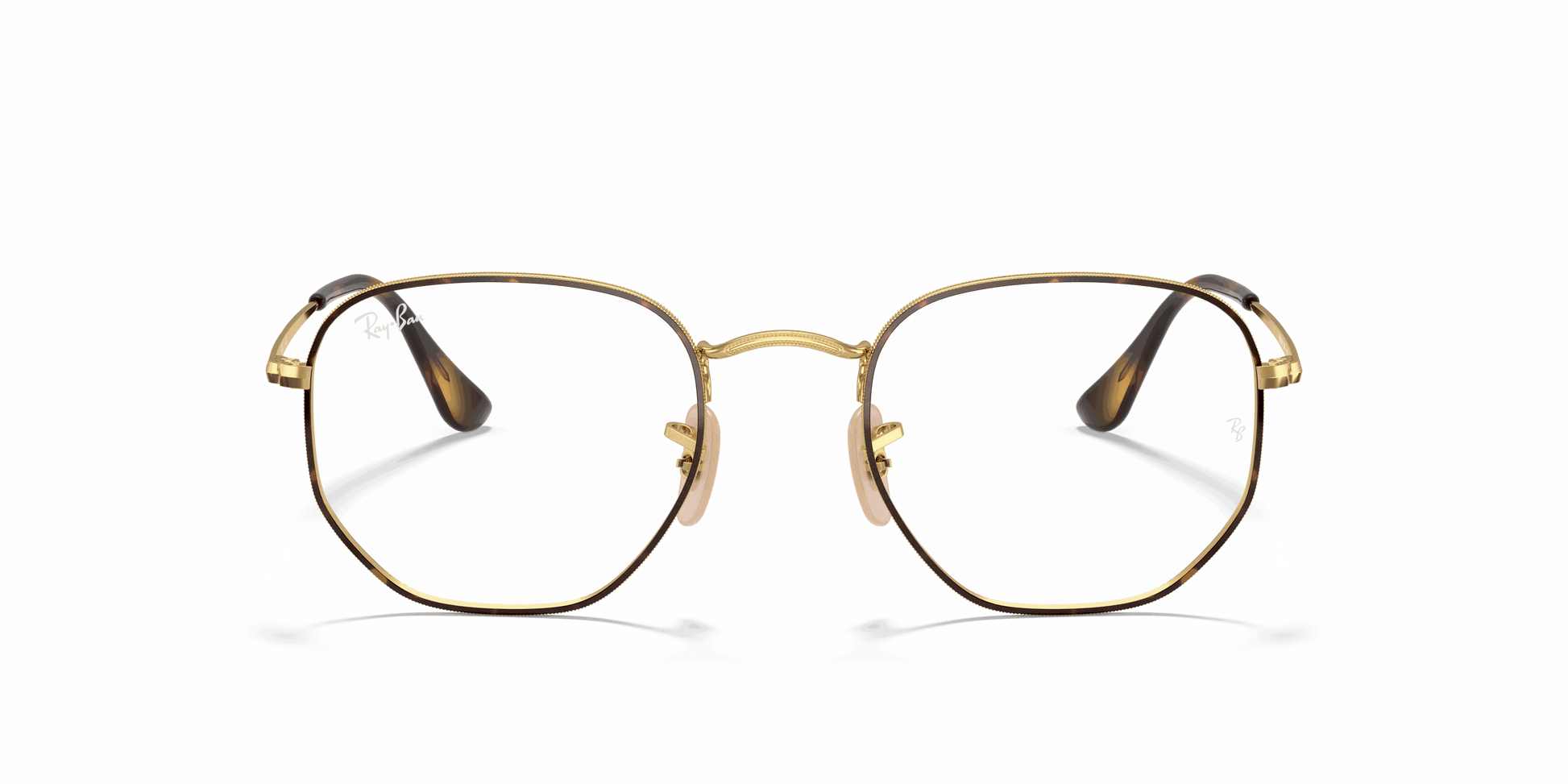 [Clear Lenses, Polished Havana On Gold Frame]