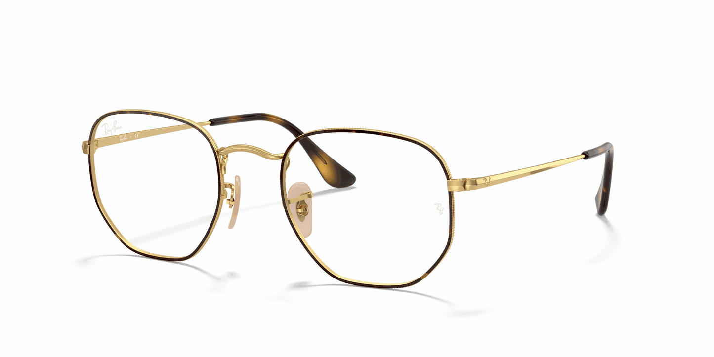 [Clear Lenses, Polished Havana On Gold Frame]