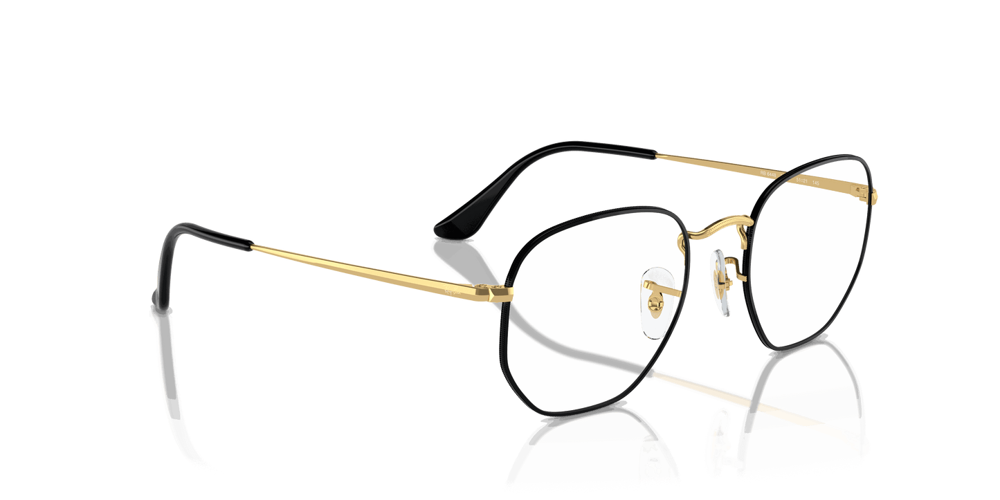 [Clear Lenses, Polished Black On Gold Frame]
