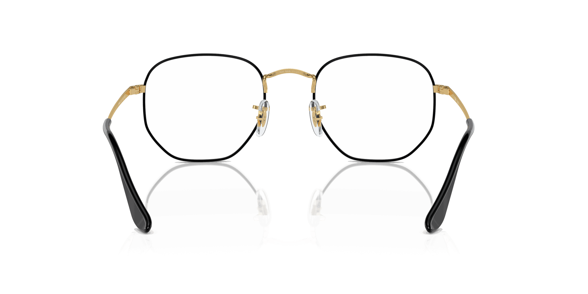 [Clear Lenses, Polished Black On Gold Frame]