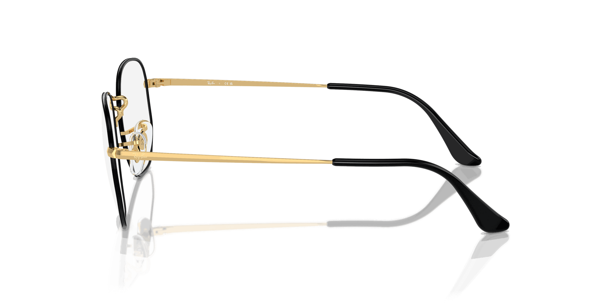 [Clear Lenses, Polished Black On Gold Frame]