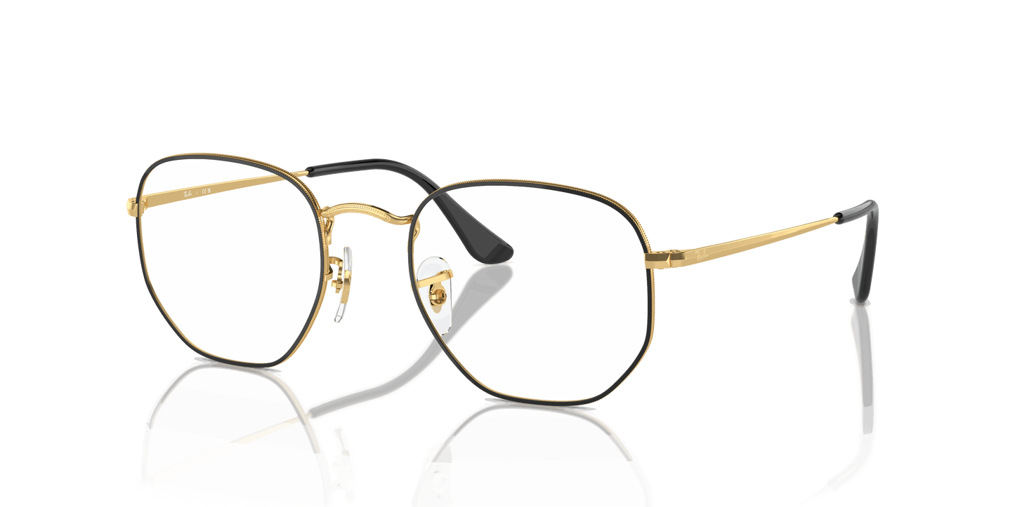 [Clear Lenses, Polished Black On Gold Frame]