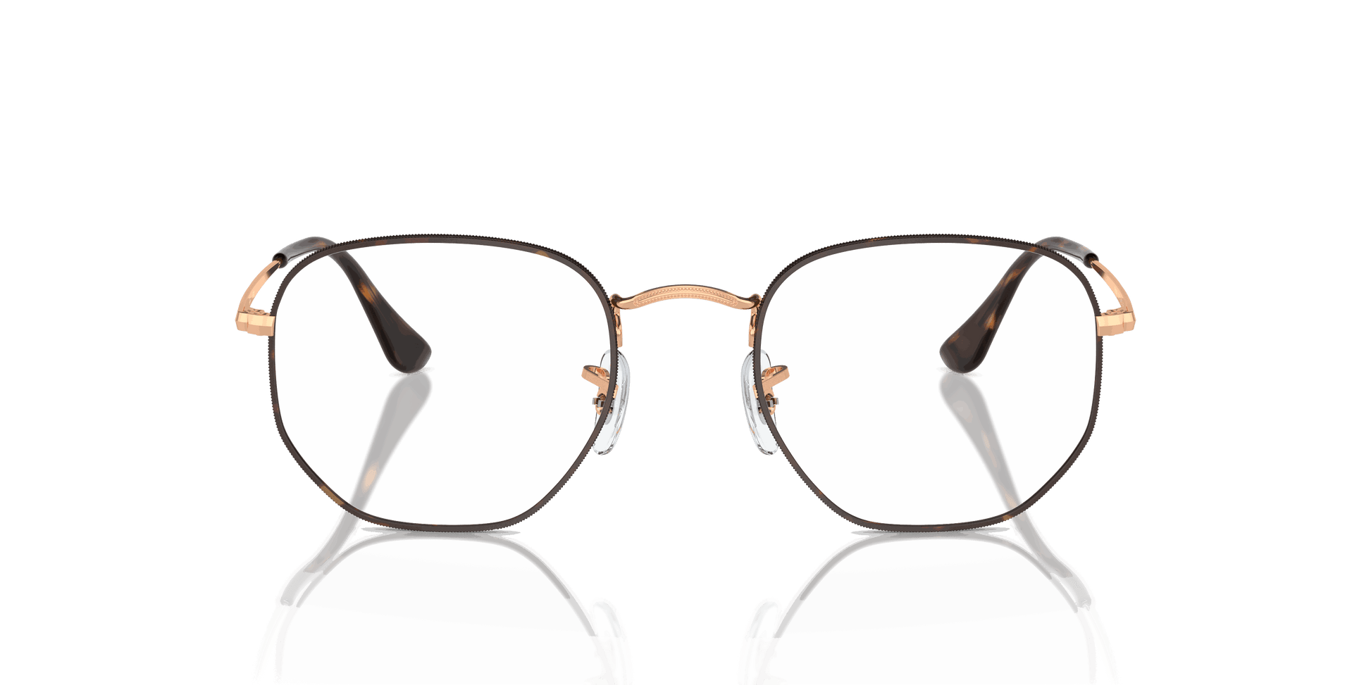 [Clear Lenses, Polished Havana On Rose Gold Frame]