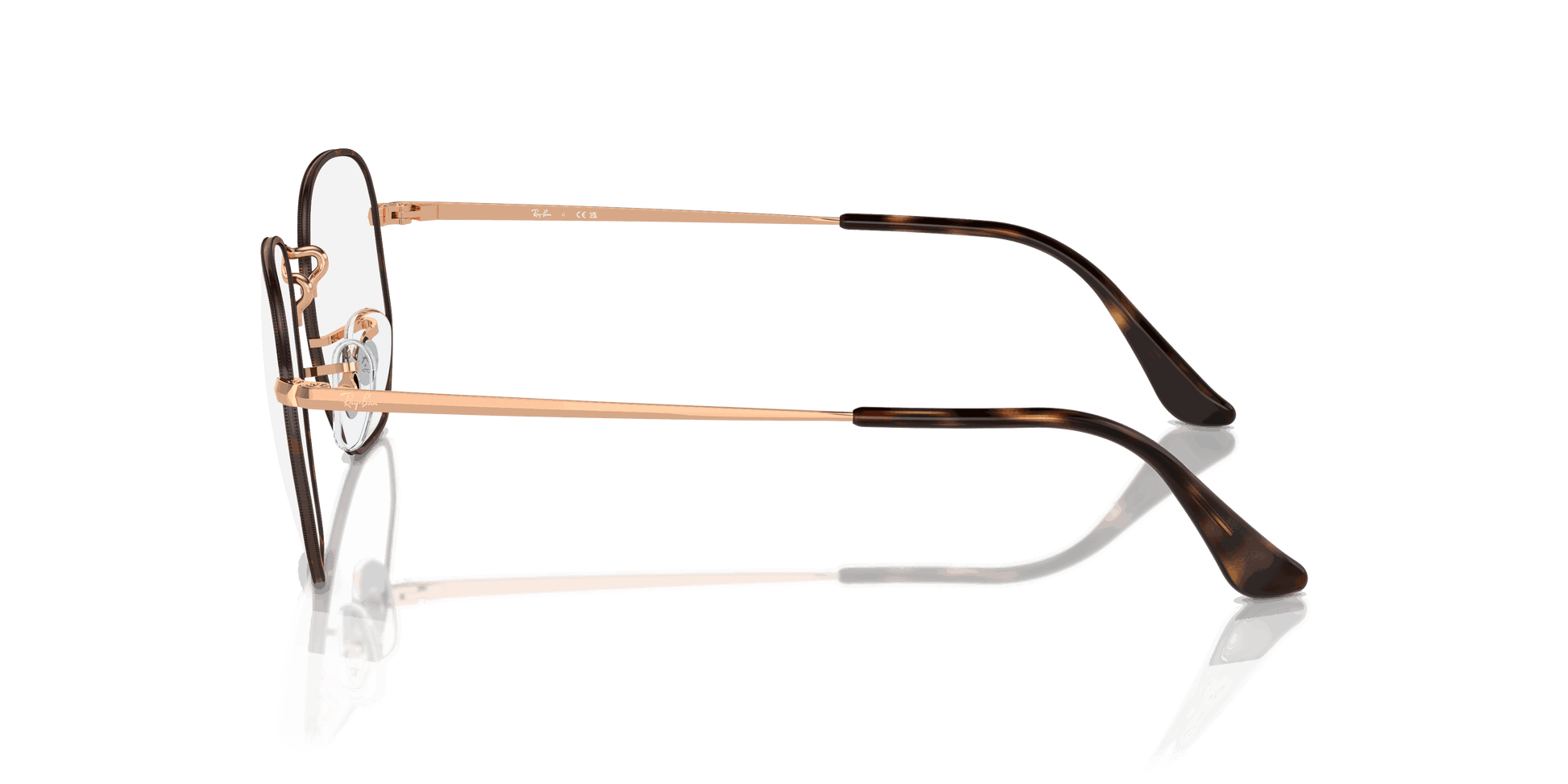 [Clear Lenses, Polished Havana On Rose Gold Frame]