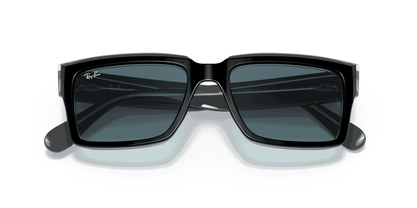 [Blue Gradient Lenses, Polished Black On Transparent Frame]