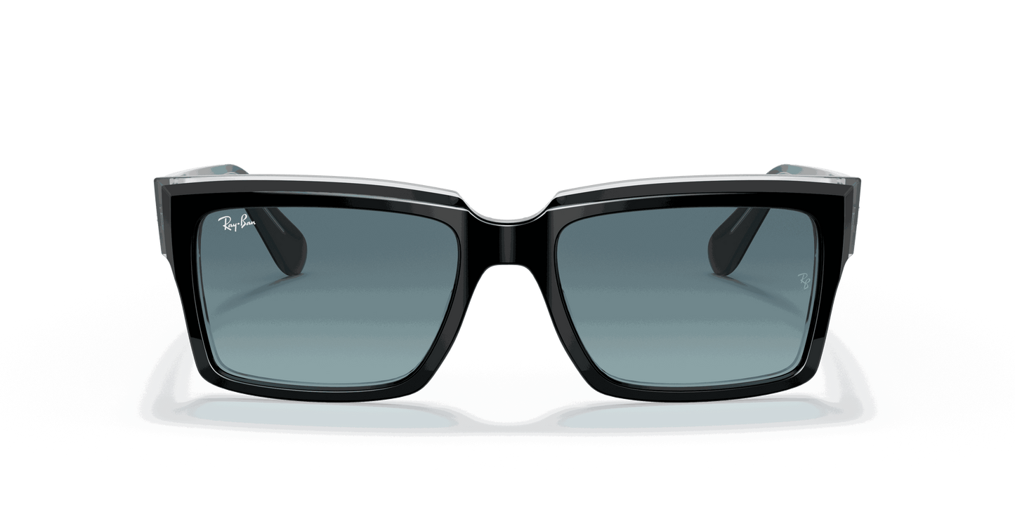 [Blue Gradient Lenses, Polished Black On Transparent Frame]
