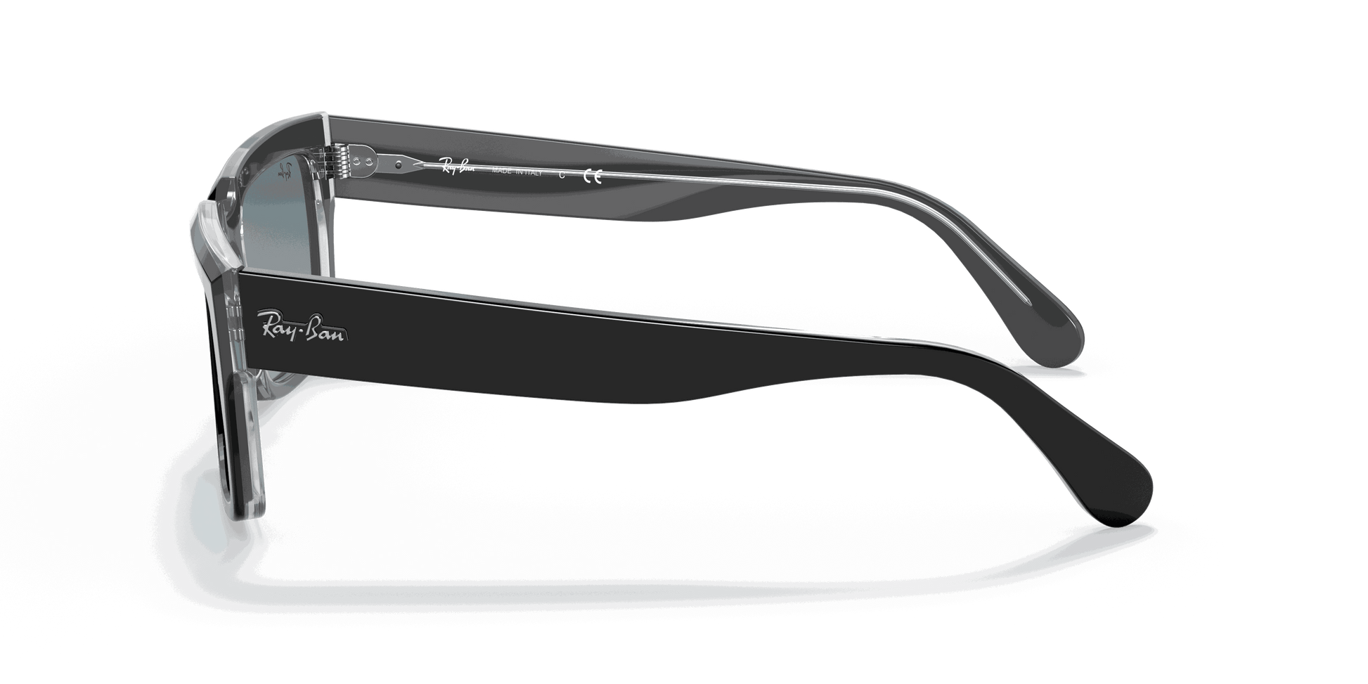 [Blue Gradient Lenses, Polished Black On Transparent Frame]