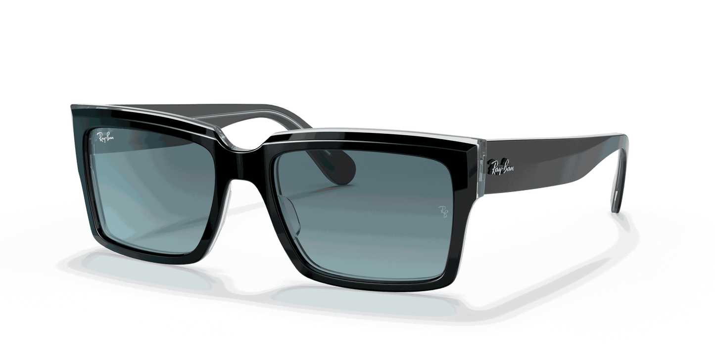 [Blue Gradient Lenses, Polished Black On Transparent Frame]