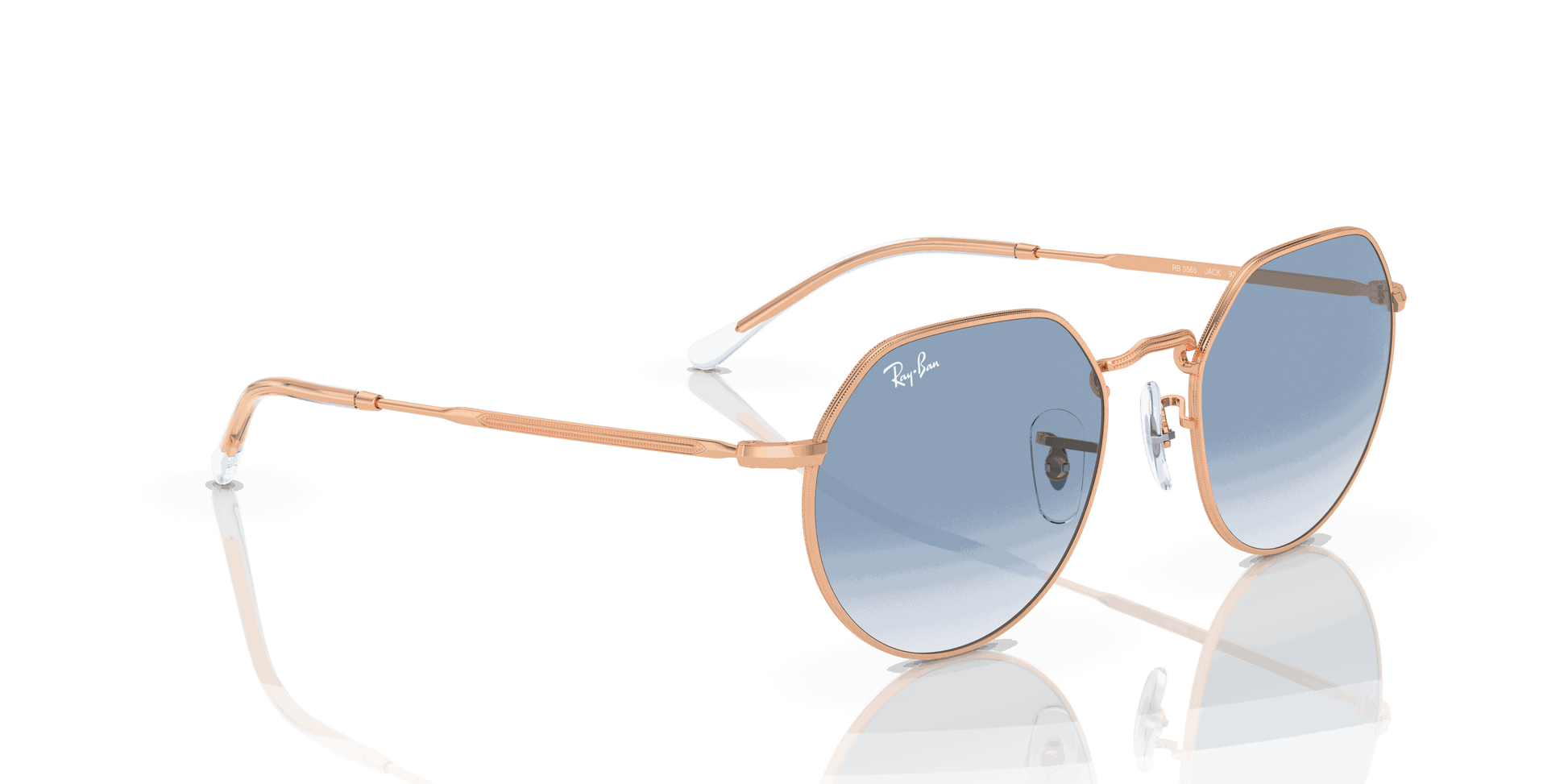 [Clear & Blue Lenses, Polished Rose Gold Frame]