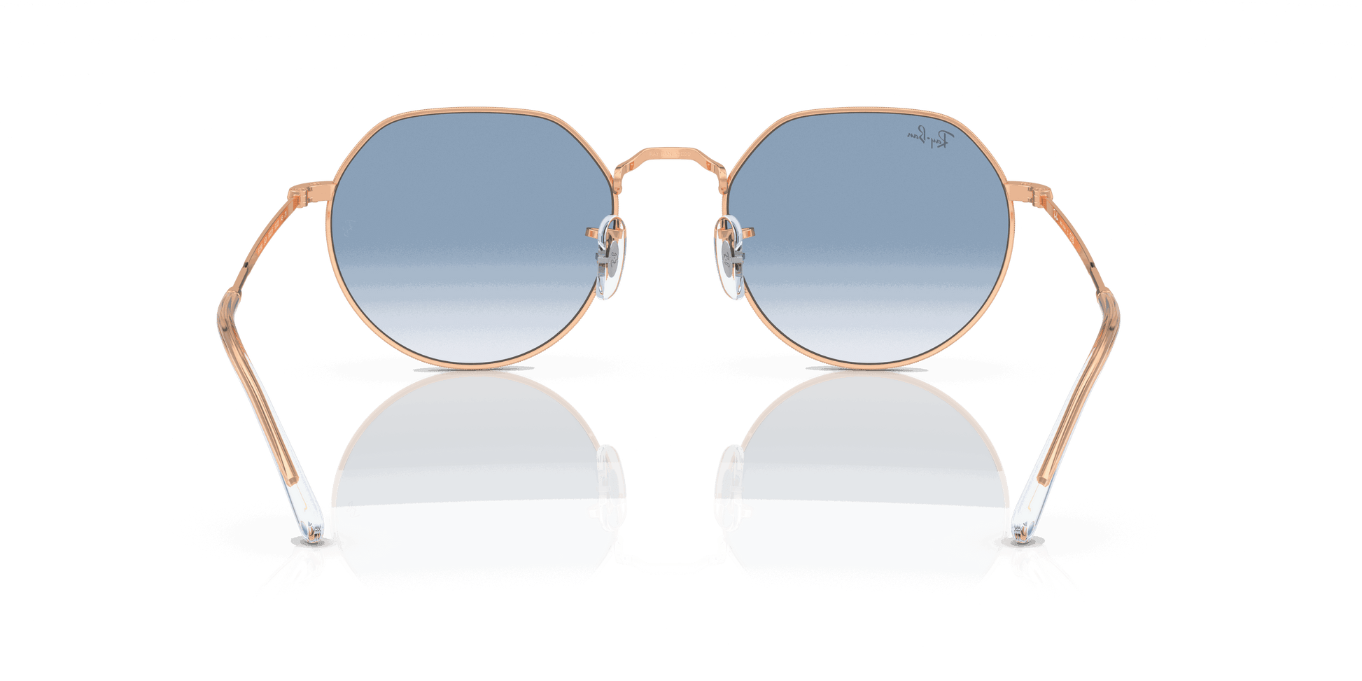 [Clear & Blue Lenses, Polished Rose Gold Frame]